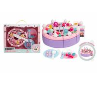 Set torta di compleanno con stoviglie e candeline