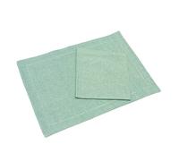 Set Tovaglietta più Tovagliolo Tinta Unita in puro Cotone, Set Americano Tovagliette Tovaglioli Cotone (Salvia Melange)