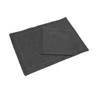 Set Tovaglietta più Tovagliolo Tinta Unita in puro Cotone, Set Americano Tovagliette Tovaglioli Cotone (Grigio Scuro)