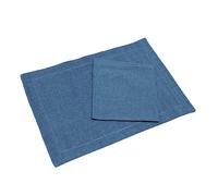 Set Tovaglietta più Tovagliolo Tinta Unita in puro Cotone, Set Americano Tovagliette Tovaglioli Cotone (Petrolio)