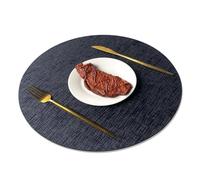 Set tovagliette metalliche in PU - Resistente al calore e impermeabili fino a 100 °C, antiscivolo, forme rotonde/ovali/a goccia, decorazione for tavolo da pranzo europeo 1/4/6/10P(B Black Gold,4 Pcs)