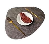 Set tovagliette metalliche in PU - Resistente al calore e impermeabili fino a 100 °C, antiscivolo, forme rotonde/ovali/a goccia, decorazione for tavolo da pranzo europeo 1/4/6/10P(A Bronze,10 Pcs)