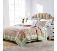 Set trapunta con bordo pastello Barefoot Bungalow Palisades, 2 pezzi, per letto singolo