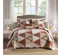 Set trapunta HoneiLife King Size - Trapunte in microfibra da 3 pezzi, copriletti reversibili, copriletti patchwork, set di biancheria da letto fl