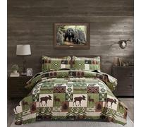 Set trapunte king size rustico trapunta copriletto copriletto king size trapunta letto lodge country patchwork orso biancheria da letto casa trapunta leggera reversibile biancheria da letto rustica