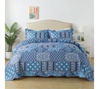 Set trapunte rustiche HoneiLife Queen - Set trapunte in microfibra da 3 pezzi, copriletti leggeri, copriletti floreali, copriletto retr , trapunt