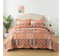 Set trapunte vintage HoneiLife Queen - Set trapunte in microfibra da 3 pezzi, copriletti leggeri, copriletti floreali, copriletto retr , trapunte