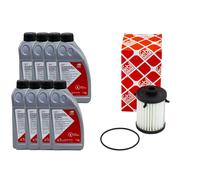 Set Trasmissione Atf Cvt Febi 8 Litro + Filtro Olio per Audi A6 Avant 136 Ps
