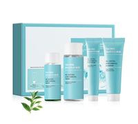 Set Trattamento Anti-Acne con Olio di Albero del Tè e Acido Salicilico, Se-t di cure del viso per donne con detergente, toner, siero e crema, set di cure del viso all’acido salicilico 4 pezzi