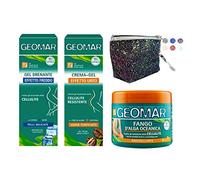 SET TRATTAMENTO ANTICELLULITE GEOMAR -Fango d'Alga Oceanica, 500ML - crema corpo gel freddo drenante 200ml -GEOMAR crema gel effetto urto 200ml più Pochette 23x13 cm ( colori assortiti)