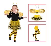 CARTOON Set Travestimento + Accessori Ape Tutu Ali ANTENNE Calze Costume Carnevale (1/3 Anni)