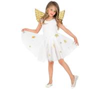 W WIDMANN MILANO Party Fashion, Costume da Angelo Scintillante, Gonna in Tulle Bianco, Ali dorate, Design Elegante, Taglia unica, Facile da Indossare, Cura Semplice, Perfetto per le Feste