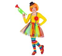 SET TRAVESTIMENTO CLOWN TUTU BRETELLE CILINDRO ACCESSORI CARNEVALE - 96532