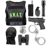 SET TRAVESTIMENTO SWAT ACCESSORI VESTITO TRAVESTIMENTO CARNEVALE BAMBINO - 00323