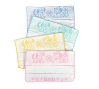 Set Tre Asciugamani Asilo Bimbini Prima Infanzia in Tela Aida Ricamabile e con Elastico Misura 40x50 cm in 100% Cotone Colore Rosa