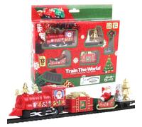 Set Trenino di Natale - Binario giocattolo a batteria da 13 pezzi per bambi | Materiale plastico, motore a batteria, trenino elettrico interattivo, locomotiva in miniatura per decorazioni e parti