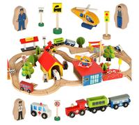 Set treno in legno per bambini 69 pezzi