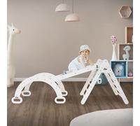 Set triangolo da arrampicata in legno con rampa scivolo arco altalena Montessori