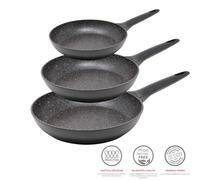 SET TRIS DI PADELLE 20 + 24+ 28 CM ANTIADERENTI PEDRINI ANCHE PER INDUZIONE