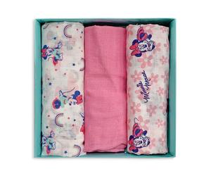 Set tris quadrati in garza di puro cotone Disney Minnie Mouse 3 pezzi 3762