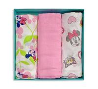 Set tris quadrati in garza di puro cotone Disney Minnie Mouse 3 pezzi 5013