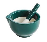 Set tritapillole, mortaio e pestello in porcellana, macinaspezie manuale da cucina, macinino per erbe, tritapillole, ciotola per pasta, aglio, verde scuro