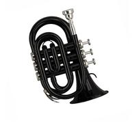 Set Tromba Strumento Tromba Tascabile Mini Sib Nero Tromba Professionale In Acciaio Inossidabile Standard Con Suono Ricco