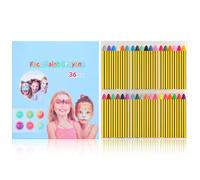 Set trucco bambini con 36 colori a base d’acqua - Valigetta trucco bambina perfetta per Carnevale, Halloween feste - Pittura facciale delicata e lavabile per trucca bimbi e body painting colori.