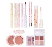 Set trucco completo da 8 pezzi, kit trucco da viaggio, set trucco tutto in un-o cosmetici per principianti da donna, set completo contiene rossetto ombretto fard matita per sopracciglia, set cosmetico