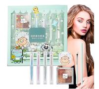 Set trucco completo da viaggio | Set trucco completo per il viso da donna | per il trucco del viso con per sopracciglia, rossetto e pennello per il libero, matrimoni