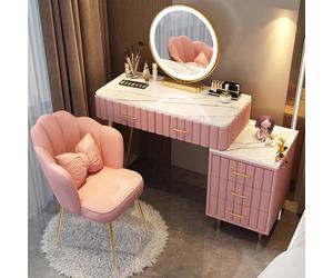 Set trucco con luminosità regolabile, specchio a 3 modalità e sgabello imbottito, perfetto per piccole camere da letto, ideale per ragazze e donne (100 cm)