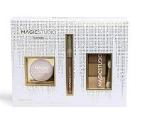 Set trucco illuminante palette ombretti gloss dorato Magic Studio Diamond 3 pz