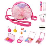 Set trucco per bambini - Set di trucco lavabile con smalto per unghie e tatuaggi per la pelle | Giocattolo cosmetico creativo per ragazze, atossico con specchio, favorisce l’immaginazione e il