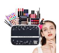 Set trucco per donna, kit trucco completo,Kit da viaggio 27 pezzi | Kit per il da viaggio con borsa per cosmetici per adolescenti, donne e ragazze, include ombretto, rossetto, fard, penn