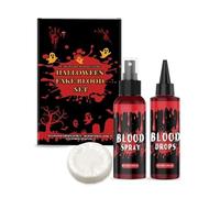 Set trucco sangue finto per Halloween, spray realistico e lavabile, con sapone per il viso. Perfetto per look da vampiro, clown, effetti speciali, cosplay e zombie