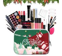 Set trucco tutto in 1 - Kit trucco portatile per principianti | Kit trucco da viaggio impermeabile | Set trucco natalizio di lunga durata | Forniture cosmetiche | Kit per il trucco con scatola portaog
