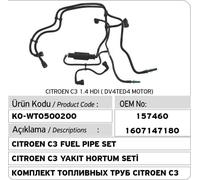 Set tubi carburante Citroen C3 1.4 HDI con pompa primer manuale 157460 - 1607...
