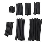 Set tubi termorestringenti neri da 200 pezzi - Rapporto di restringimento 2 a 1 - Resistenza alla trazione 10,4 MPa - Rigidità dielettrica 15 KV per mm - Dimensioni assortite per