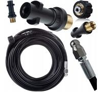 Rosfix Set tubo per la pulizia del canale 40 m + adattatore - filettatura interna M22 a baionetta | 200 bar 60 °C | ricambio per idropulitrice Kärcher K2-K7, HD, HDS | pulizia dei tubi