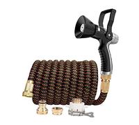 Set Tubo Flessibile Da Giardino Telescopico, Tubo Magico for Autolavaggio In Plastica Ad Alta Pressione, Pistola Ad Acqua for Vigili Del Fuoco, Forniture for L'irrigazione, 3 Volte(LQ08,1/2"_50FT)