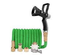 Set Tubo Flessibile Da Giardino Telescopico, Tubo Magico for Autolavaggio In Plastica Ad Alta Pressione, Pistola Ad Acqua for Vigili Del Fuoco, Forniture for L'irrigazione, 3 Volte(LQ04,1/2"_17FT)