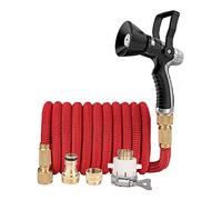Set Tubo Flessibile Da Giardino Telescopico, Tubo Magico for Autolavaggio In Plastica Ad Alta Pressione, Pistola Ad Acqua for Vigili Del Fuoco, Forniture for L'irrigazione, 3 Volte(LQ02,1/2"_25FT)