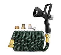 Set Tubo Flessibile Da Giardino Telescopico, Tubo Magico for Autolavaggio In Plastica Ad Alta Pressione, Pistola Ad Acqua for Vigili Del Fuoco, Forniture for L'irrigazione, 3 Volte(LQ07,1/2"_100FT)
