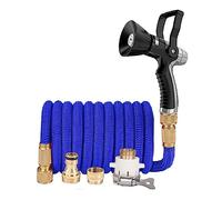 Set Tubo Flessibile Da Giardino Telescopico, Tubo Magico for Autolavaggio In Plastica Ad Alta Pressione, Pistola Ad Acqua for Vigili Del Fuoco, Forniture for L'irrigazione, 3 Volte(LQ01,1/2"_25FT)