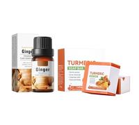 Set Turmeric Acid Soap+Olio Essenziale di Zenzero, Soap Bar, Sapone Esfoliante Viso e Corpo, Saponetta Detergente Solida Scrub Donna e Uomo, Peeling Naturale e Tono Pelle Uniforme