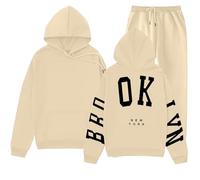 Set tuta da jogging donna Completi Sportivi Leggero 2 Pezzi Due Cotone Completo Palestra Ginnastica Autunno Inverno Curvy Felpa con Cappuccio Pantaloni Vita Alta Abbigliamento sportivo Taglie Forti Tu