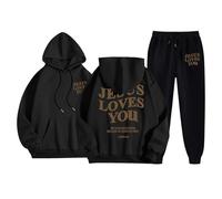 Set tuta da jogging donna Salotto Ginnastica Cotone Elegante Fitness Leggero Autunno Inverno Curvy Top e Pantaloni per Running Tutta Casa Taglie Forti Tute 2 Pezzi