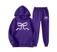 Set tuta da jogging donna Sportiva 2 Pezzi Due Cotone Completo Palestra Completa Leggero Felpa Senza Cappuccio e Pantalone Ginnastica Tutta Casa Taglie Forti Tute Casual Leggera