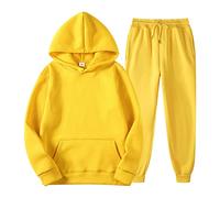 Set tuta da jogging donna Sportiva Completa Autunno Inverno Donne Felpa in Pile Calda Pullover Elegante con Cappuccio e Pantaloni Ginnastica Workout Fitness Outfit Tute Casual Leggera