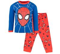 Marvel Set Ufficiale Spiderman Pigiama I età 3-10 Anni Disponibile | Manica Lunga Spiderman Pjs | 100% Cotone Supereroe Dress Up Costume | Merchandising Ufficiale | Regalo per Ragazzi Blu Rosso Evo